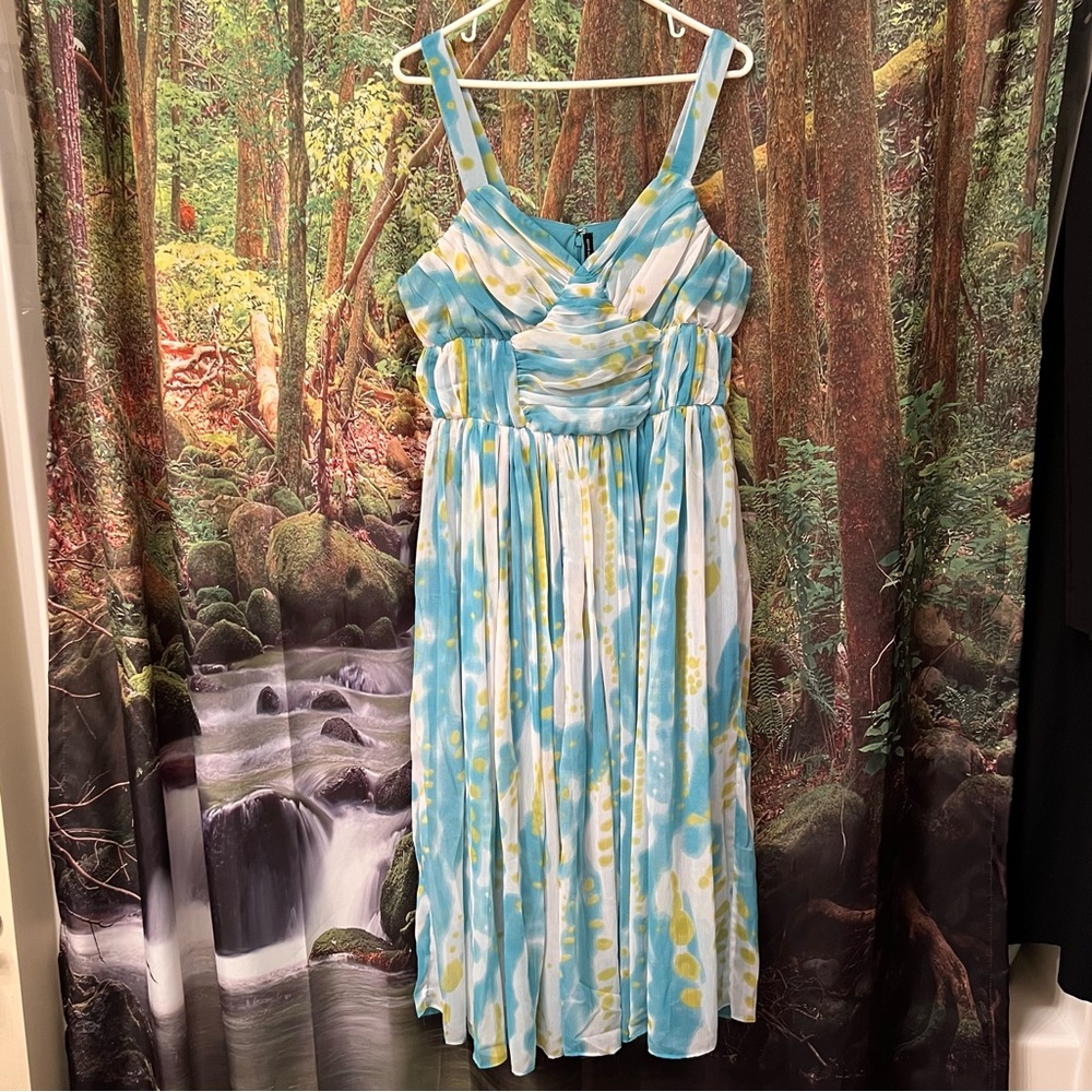 W118 By Walter Baker Dress Julissa paint dash dress NWT Y2K large teal green - Picture 1 of 16
